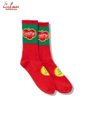 画像2: COOKMAN  ソックス Rib Crew SocksTomato (2)