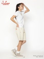 画像10: COOKMAN  シェフパンツ Chef Pants Short Front PocketHerringbone Stripe Cream (10)