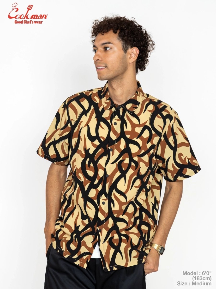 画像7: COOKMAN  ワークシャツ Work Shirts Short Sleeve Light Tribal Camo Beige (7)