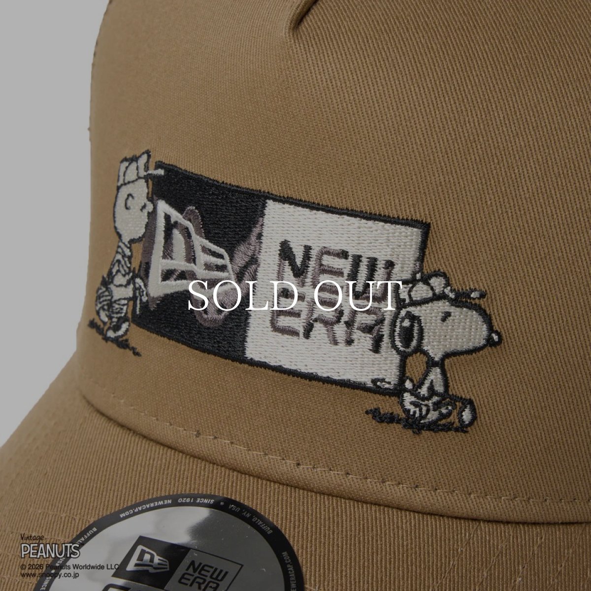 画像7: NEW ERA   9FORTY A-Frame トラッカー Vintage PEANUTS ピーナッツ GOLF ボックスロゴ カーキ | ゴルフ (7)
