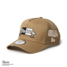 画像1: NEW ERA   9FORTY A-Frame トラッカー Vintage PEANUTS ピーナッツ GOLF ボックスロゴ カーキ | ゴルフ (1)