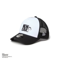 画像1: NEW ERA  キッズ Youth 9FORTY A-Frame トラッカー Vintage PEANUTS ピーナッツ JOE COOL ジョー・クール ブラック/ホワイト (1)
