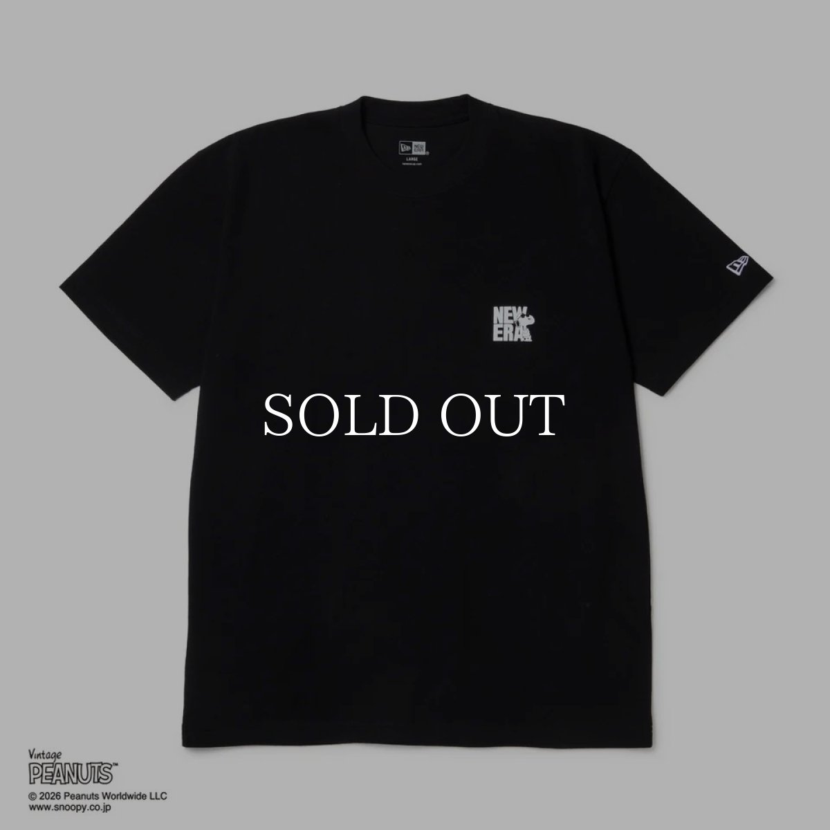 画像1: NEW ERA  半袖 コットン Tシャツ Vintage PEANUTS ピーナッツ JOE COOL ジョー・クール ブラック (1)