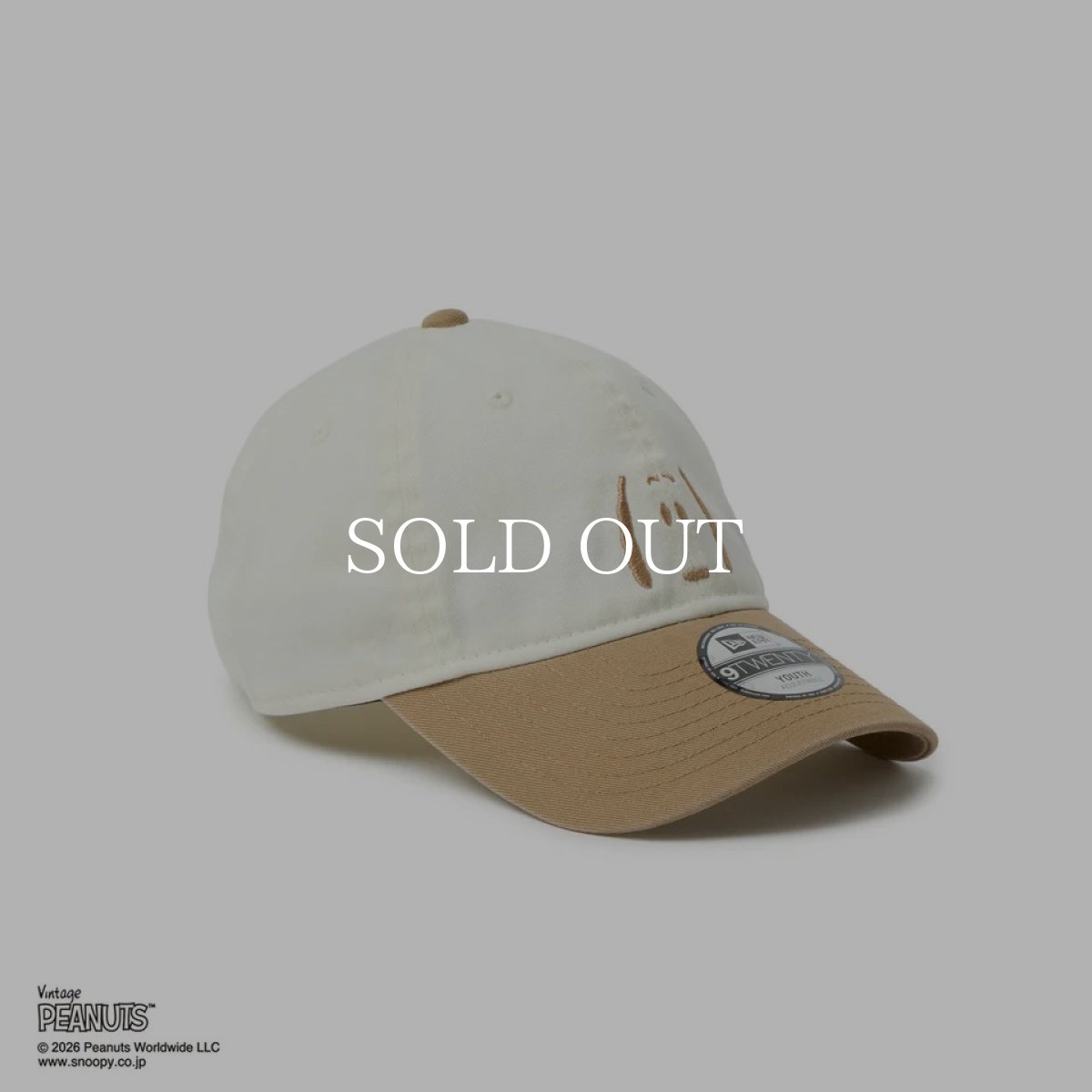 画像5: NEW ERA  キッズ Youth 9TWENTY Vintage PEANUTS ピーナッツ 2-Tone クロームホワイト/カーキ (5)