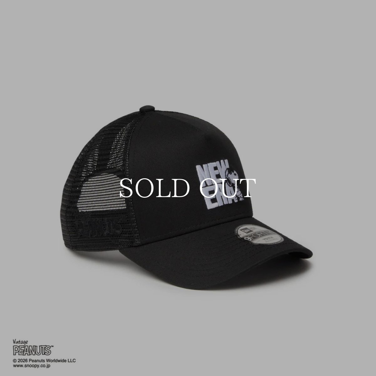 画像4: NEW ERA  キッズ Youth 9FORTY A-Frame トラッカー Vintage PEANUTS ピーナッツ JOE COOL ジョー・クール ブラック (4)