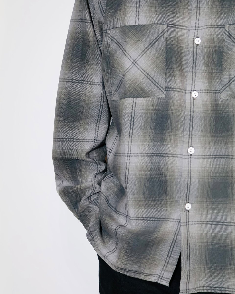 画像4: nonnative  OFFICER STAND COLLAR L/S SHIRT COTTON TWILL OMBRE CHECK by Rafu (4)