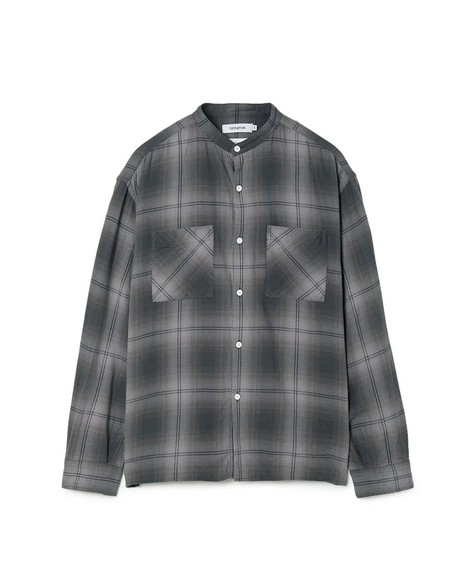 画像1: nonnative  OFFICER STAND COLLAR L/S SHIRT COTTON TWILL OMBRE CHECK by Rafu (1)