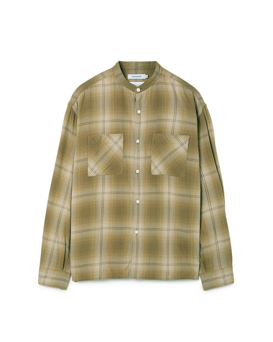 画像7: nonnative  OFFICER STAND COLLAR L/S SHIRT COTTON TWILL OMBRE CHECK by Rafu (7)