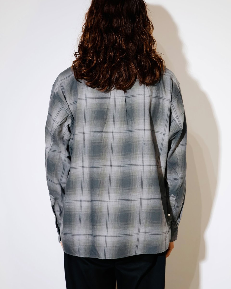 画像6: nonnative  OFFICER STAND COLLAR L/S SHIRT COTTON TWILL OMBRE CHECK by Rafu (6)