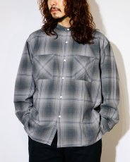 画像2: nonnative  OFFICER STAND COLLAR L/S SHIRT COTTON TWILL OMBRE CHECK by Rafu (2)
