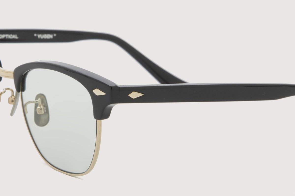 画像4: NOCHINO OPTICAL  YUGEN #2. GLOSS BLACK & CHAMPAGNE GOLD × GREY GREEN to D.GREY (調光) (4)