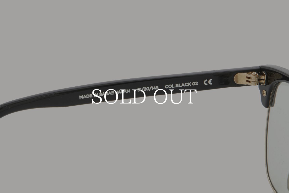 画像7: NOCHINO OPTICAL  YUGEN #2. GLOSS BLACK & CHAMPAGNE GOLD × GREY GREEN to D.GREY (調光) (7)