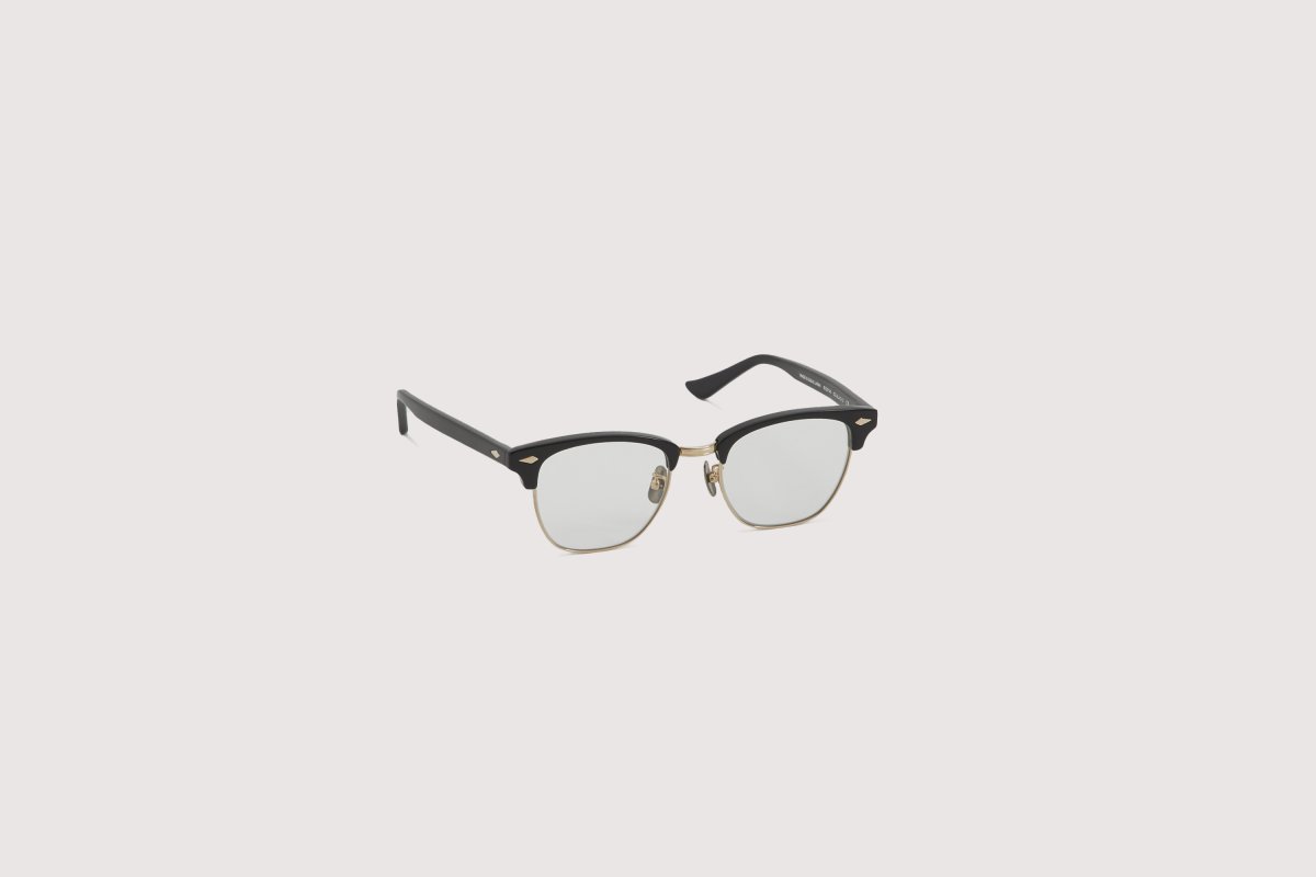 画像2: NOCHINO OPTICAL  YUGEN #1. GLOSS BLACK & CHAMPAGNE GOLD × CLEAR to GREY (調光) (2)