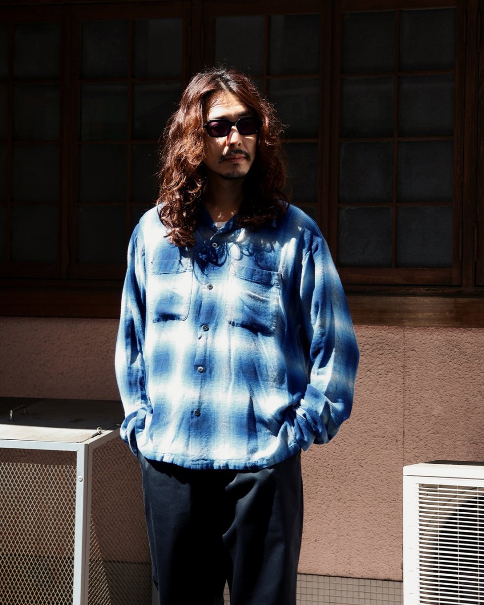 画像4: MINEDENIM  R.Flannel Ombre Open Collar SH (4)