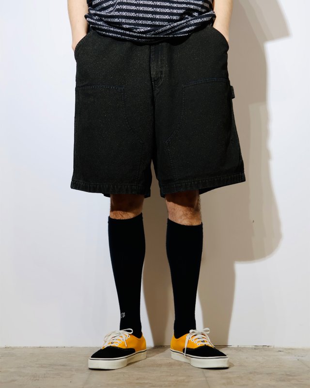 COOTIE PRODUCTIONS Grainy Denim Double Knee Painter Shorts CTE