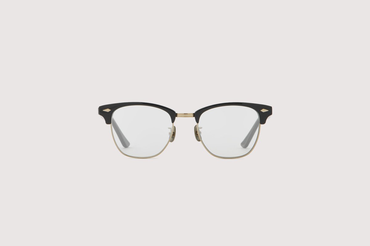 画像1: NOCHINO OPTICAL  YUGEN #1. GLOSS BLACK & CHAMPAGNE GOLD × CLEAR to GREY (調光) (1)
