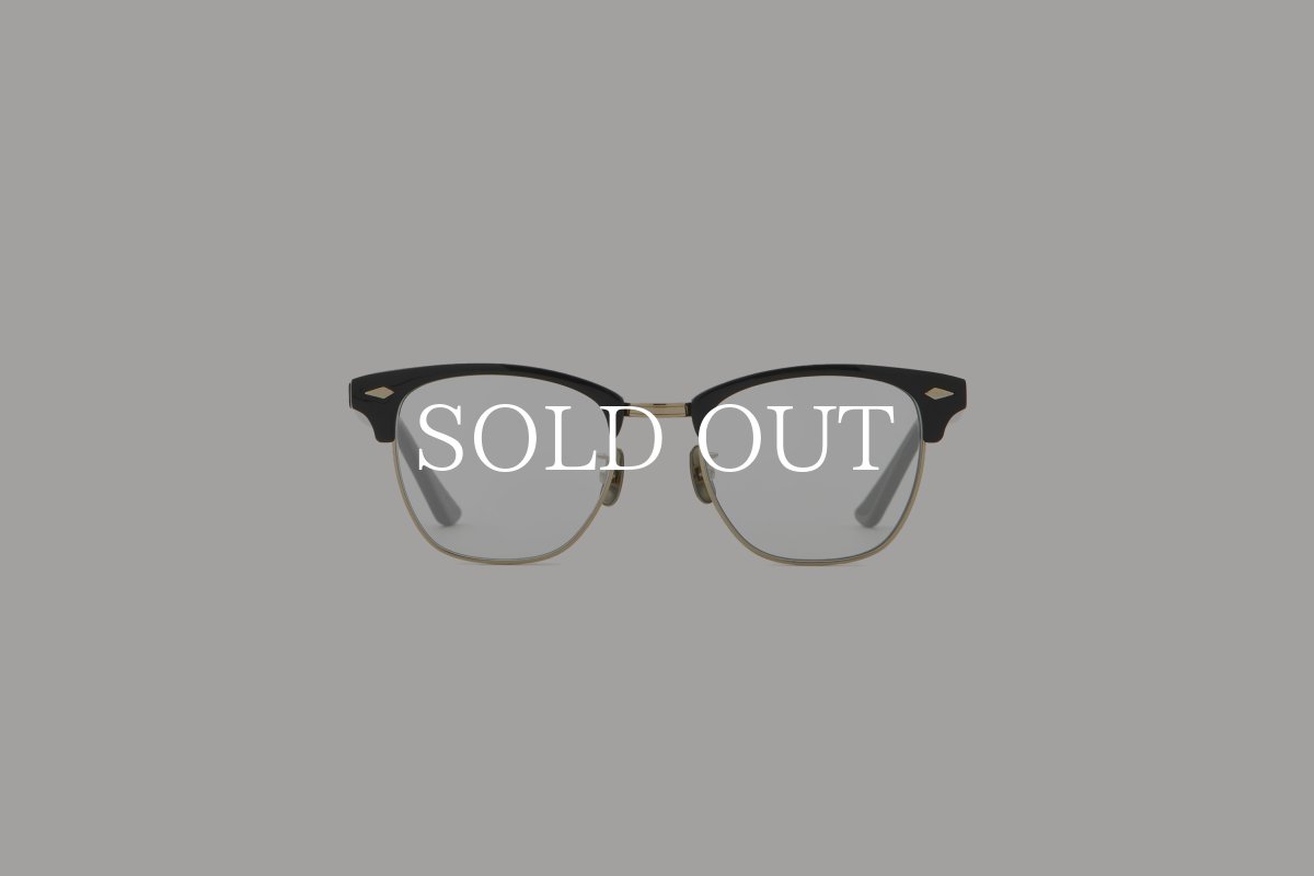 画像1: NOCHINO OPTICAL  YUGEN #1. GLOSS BLACK & CHAMPAGNE GOLD × CLEAR to GREY (調光) (1)