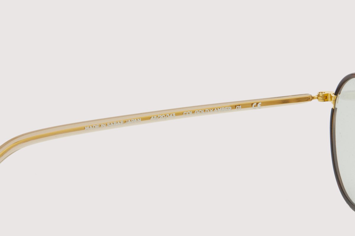 画像6: NOCHINO OPTICAL  KYOKUSUI #5. RICH AMBER & CHAMPAGNE GOLD × L.SMOKE GREEN (非調光) (6)