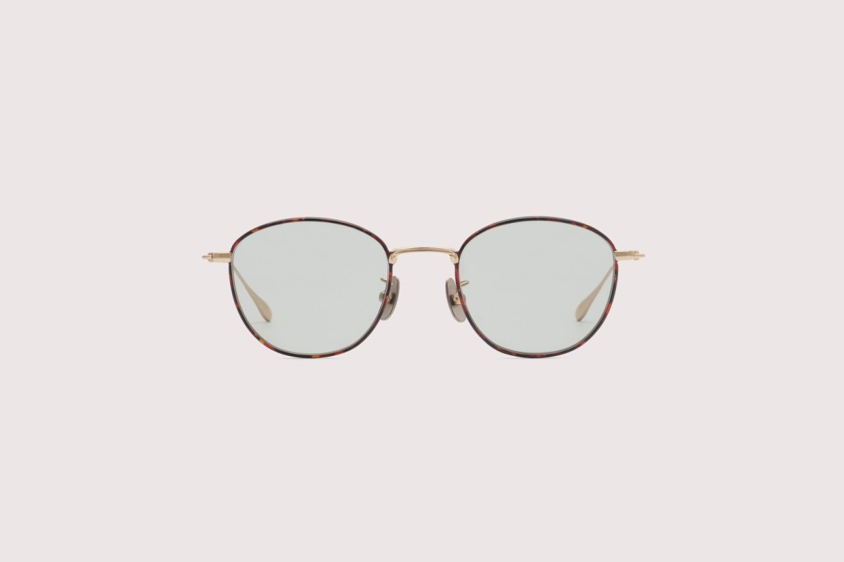 画像1: NOCHINO OPTICAL  KOUGETSU #6. CHAMPAGNE GOLD & AMBER × GREY GREEN to D.GREY (調光) (1)