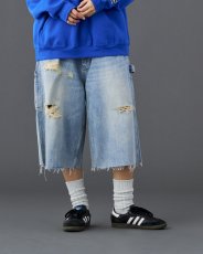 画像10: Liberaiders  DAMAGED DENIM BUGGY SHORTS (10)