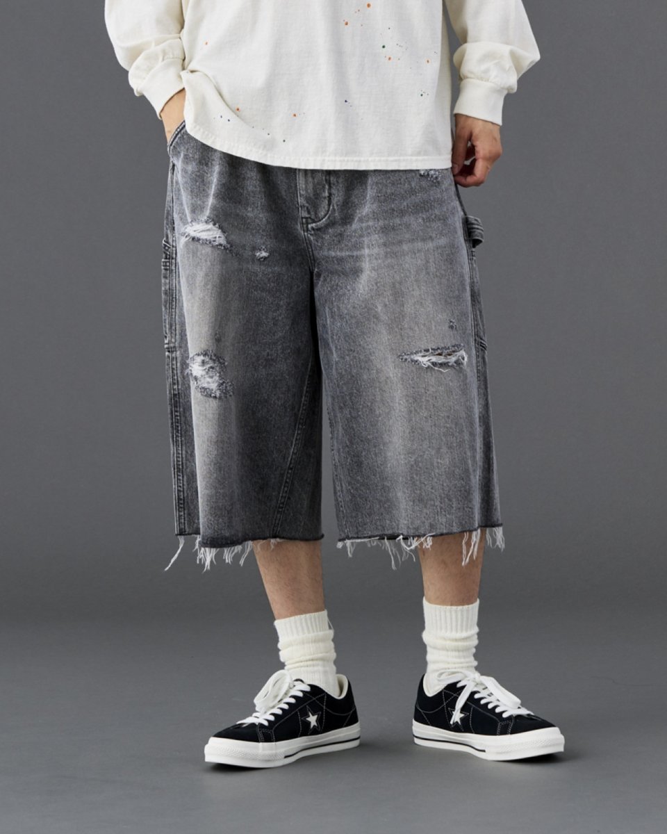 画像30: Liberaiders  DAMAGED DENIM BUGGY SHORTS (30)