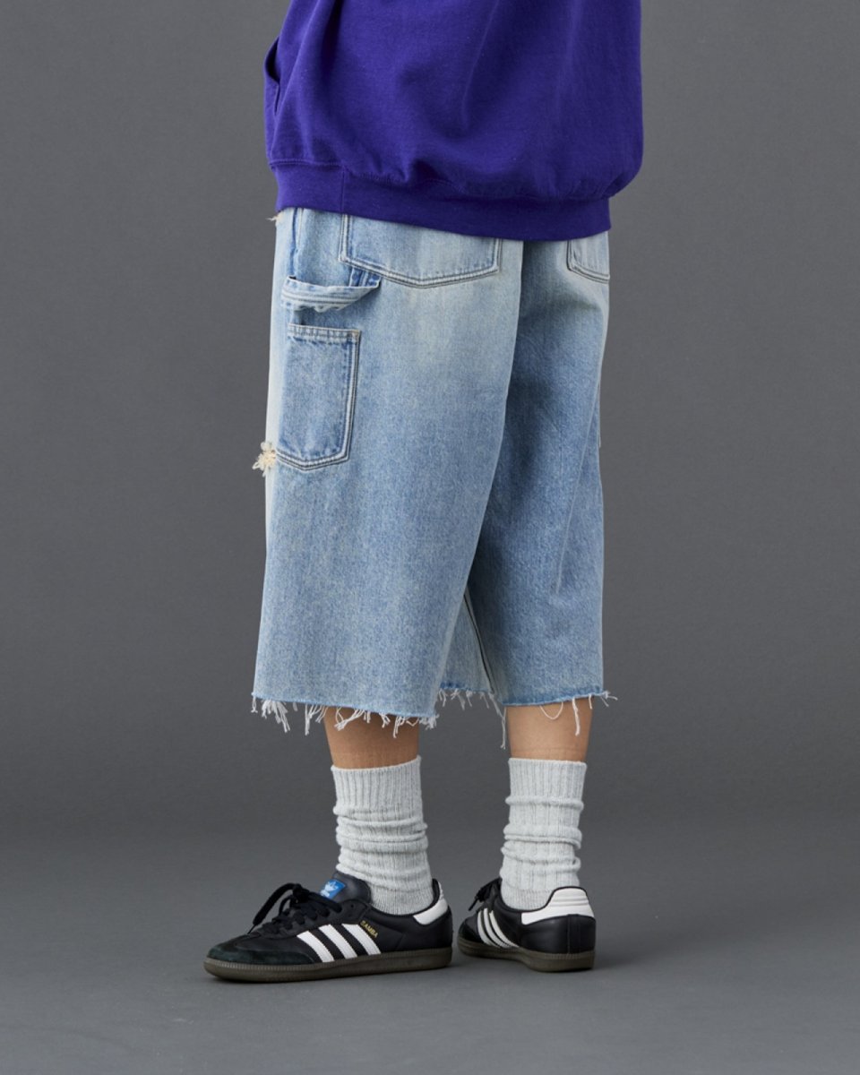 画像6: Liberaiders  DAMAGED DENIM BUGGY SHORTS (6)