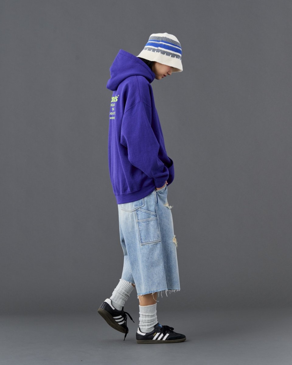 画像14: Liberaiders  DAMAGED DENIM BUGGY SHORTS (14)