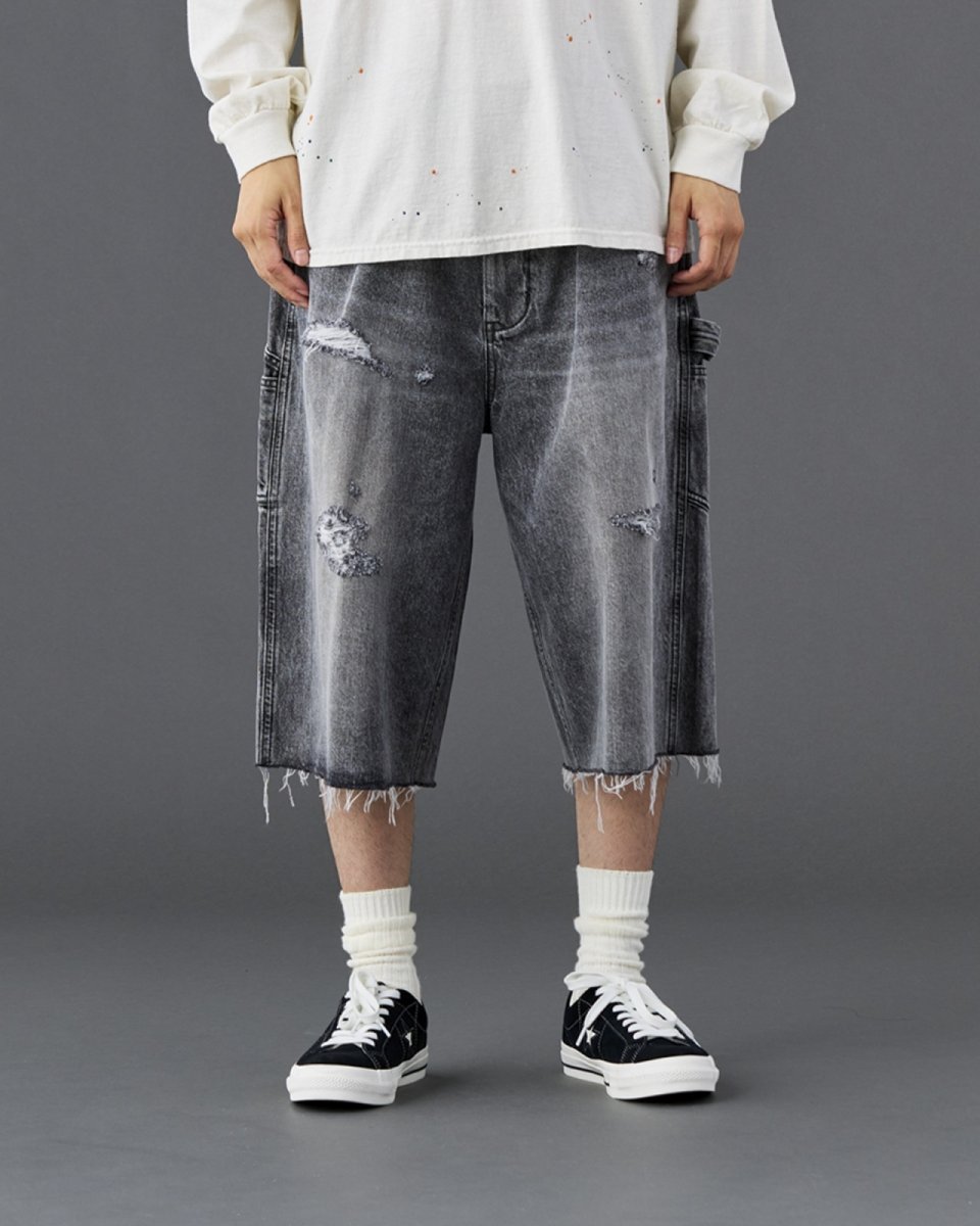 画像27: Liberaiders  DAMAGED DENIM BUGGY SHORTS (27)