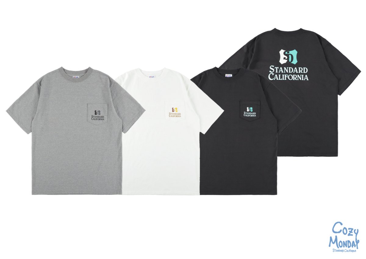 画像1: STANDARD CALIFORNIA  SD Heavyweight Shield Logo Pocket T (1)
