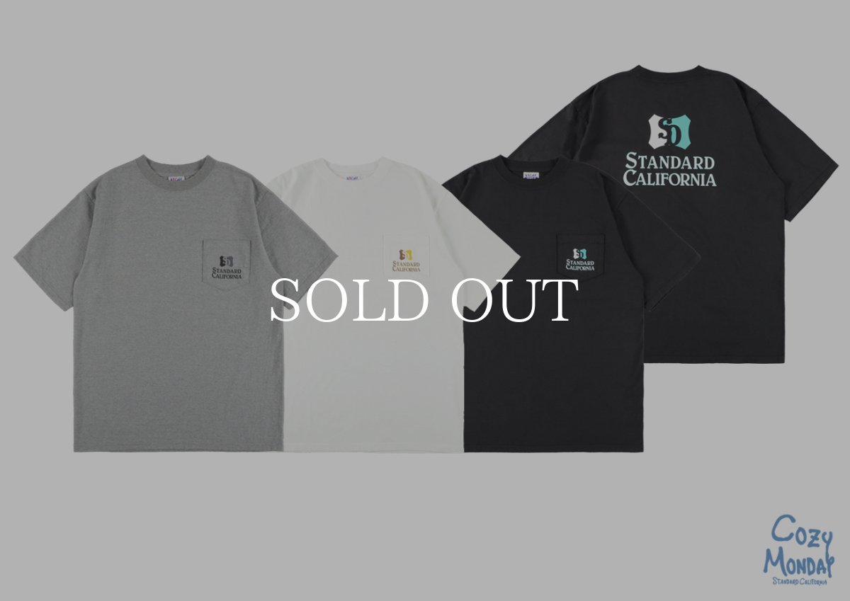画像1: STANDARD CALIFORNIA  SD Heavyweight Shield Logo Pocket T (1)