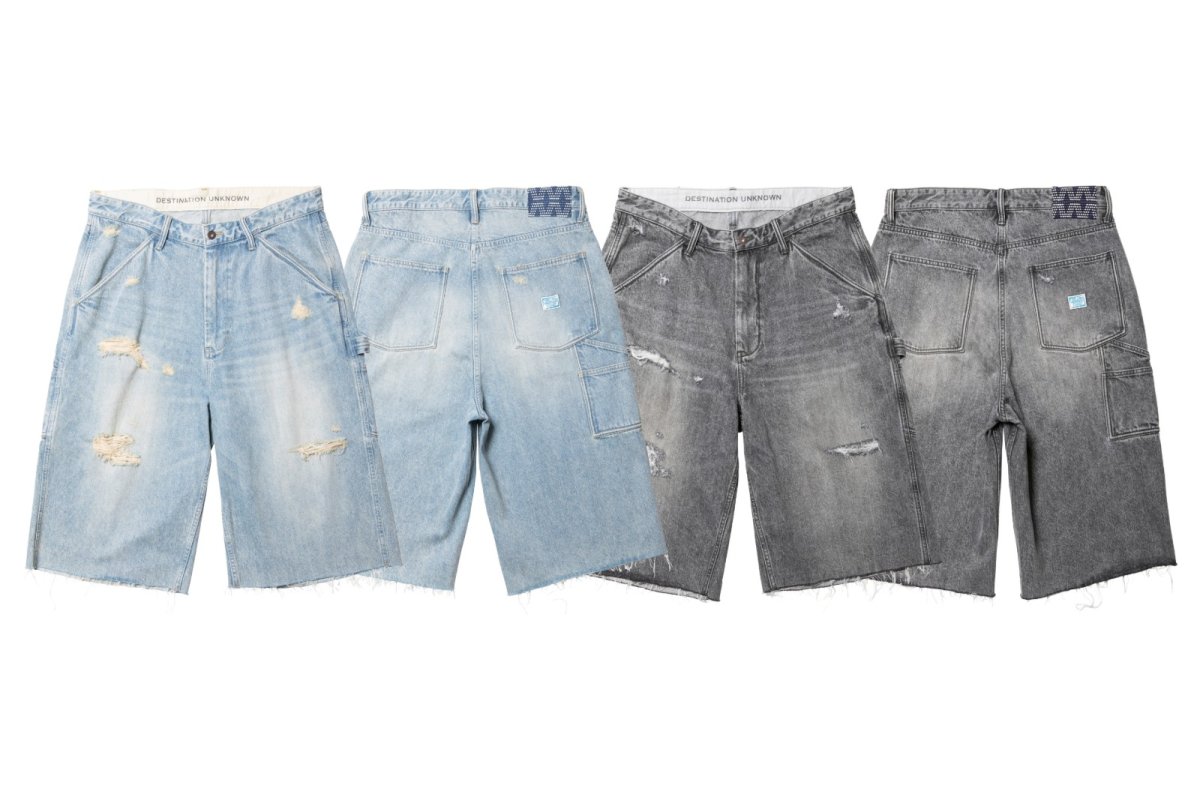 画像1: Liberaiders  DAMAGED DENIM BUGGY SHORTS (1)