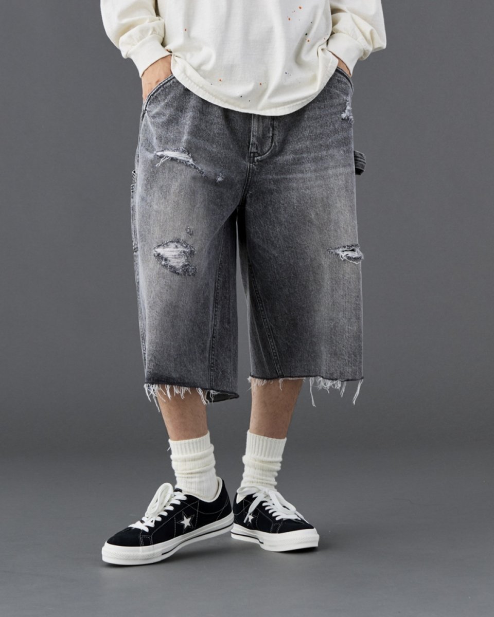 画像29: Liberaiders  DAMAGED DENIM BUGGY SHORTS (29)