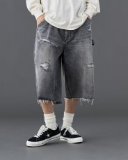 画像29: Liberaiders  DAMAGED DENIM BUGGY SHORTS (29)