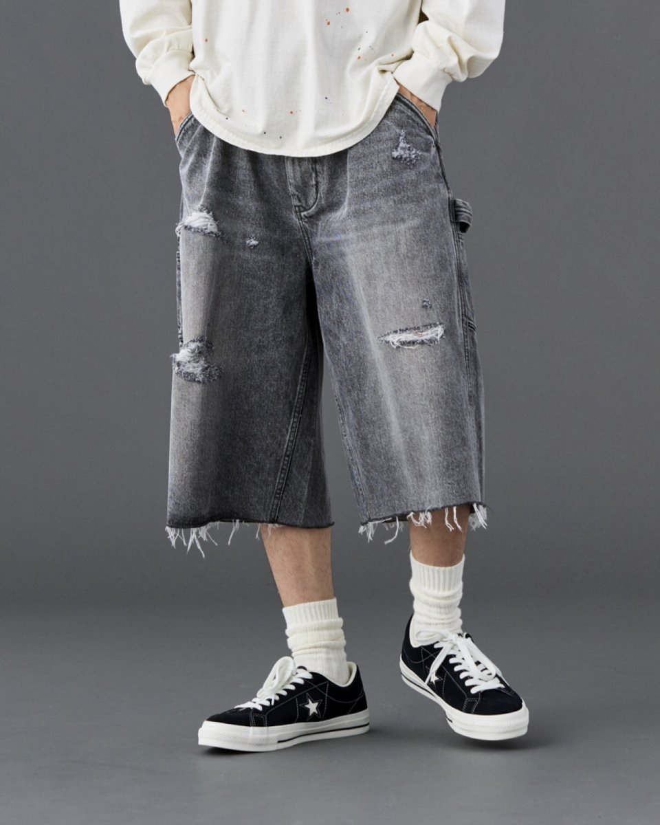 画像28: Liberaiders  DAMAGED DENIM BUGGY SHORTS (28)