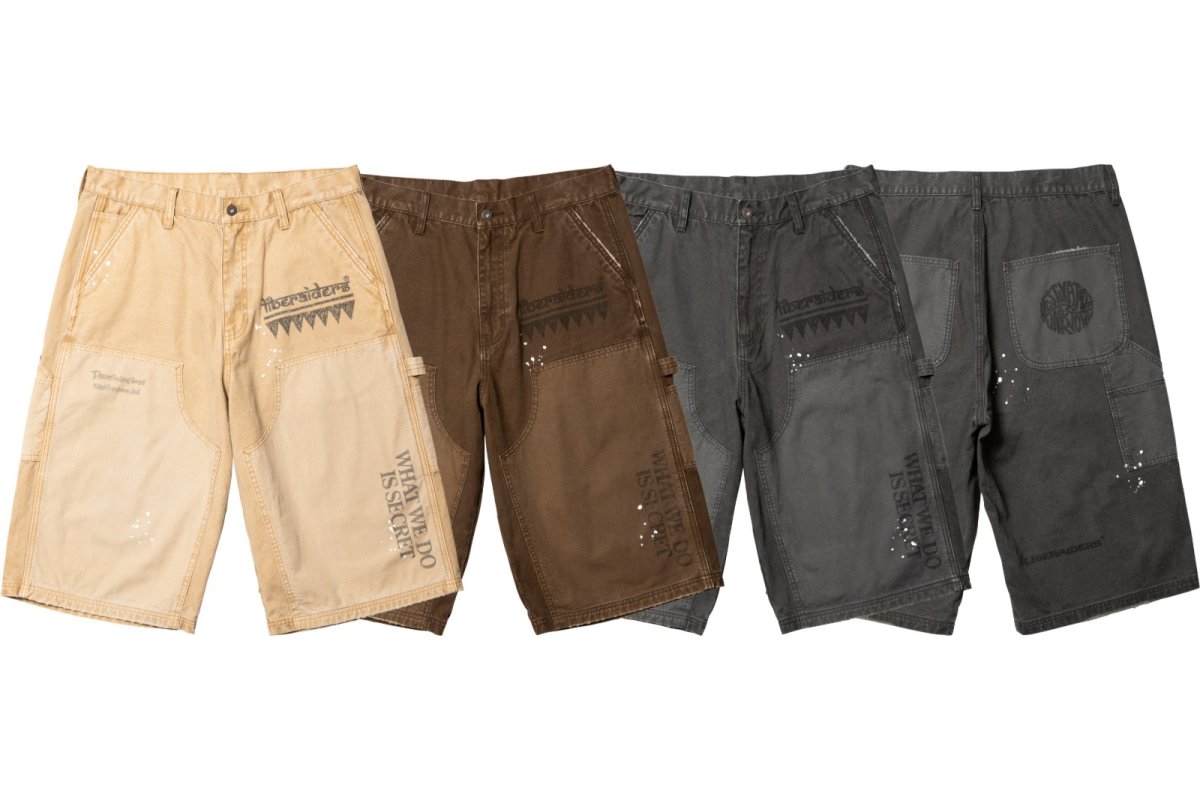 画像1: Liberaiders  HANDWRITING CANVAS WORK SHORTS (1)