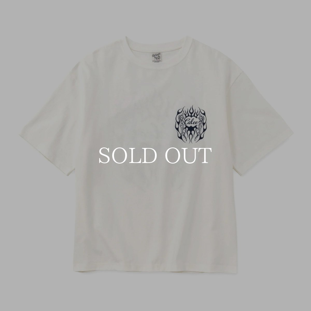 画像1: CALEE  VINTAGE TYPE FLAME LOGO PINSTRIPING S/ S TEE ＜NATURALLY PAINT DESIGN＞ (1)