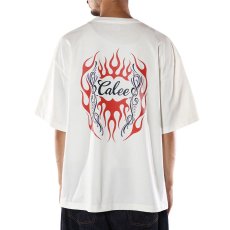 画像4: CALEE  VINTAGE TYPE FLAME LOGO PINSTRIPING S/ S TEE ＜NATURALLY PAINT DESIGN＞ (4)