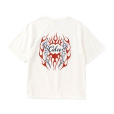 画像2: CALEE  VINTAGE TYPE FLAME LOGO PINSTRIPING S/ S TEE ＜NATURALLY PAINT DESIGN＞ (2)