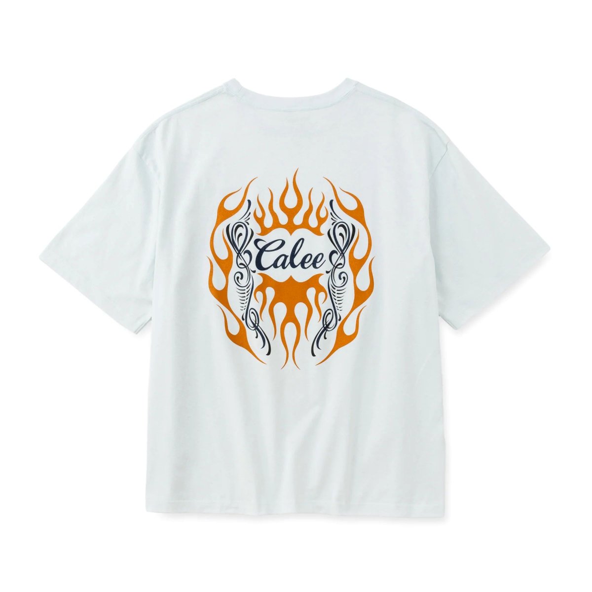 画像8: CALEE  VINTAGE TYPE FLAME LOGO PINSTRIPING S/ S TEE ＜NATURALLY PAINT DESIGN＞ (8)