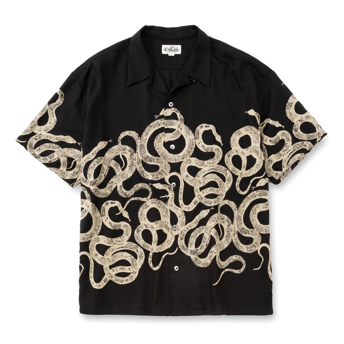 画像1: CALEE  SNAKE PATTERN PANEL S/S SH (1)