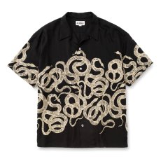 画像1: CALEE  SNAKE PATTERN PANEL S/S SH (1)