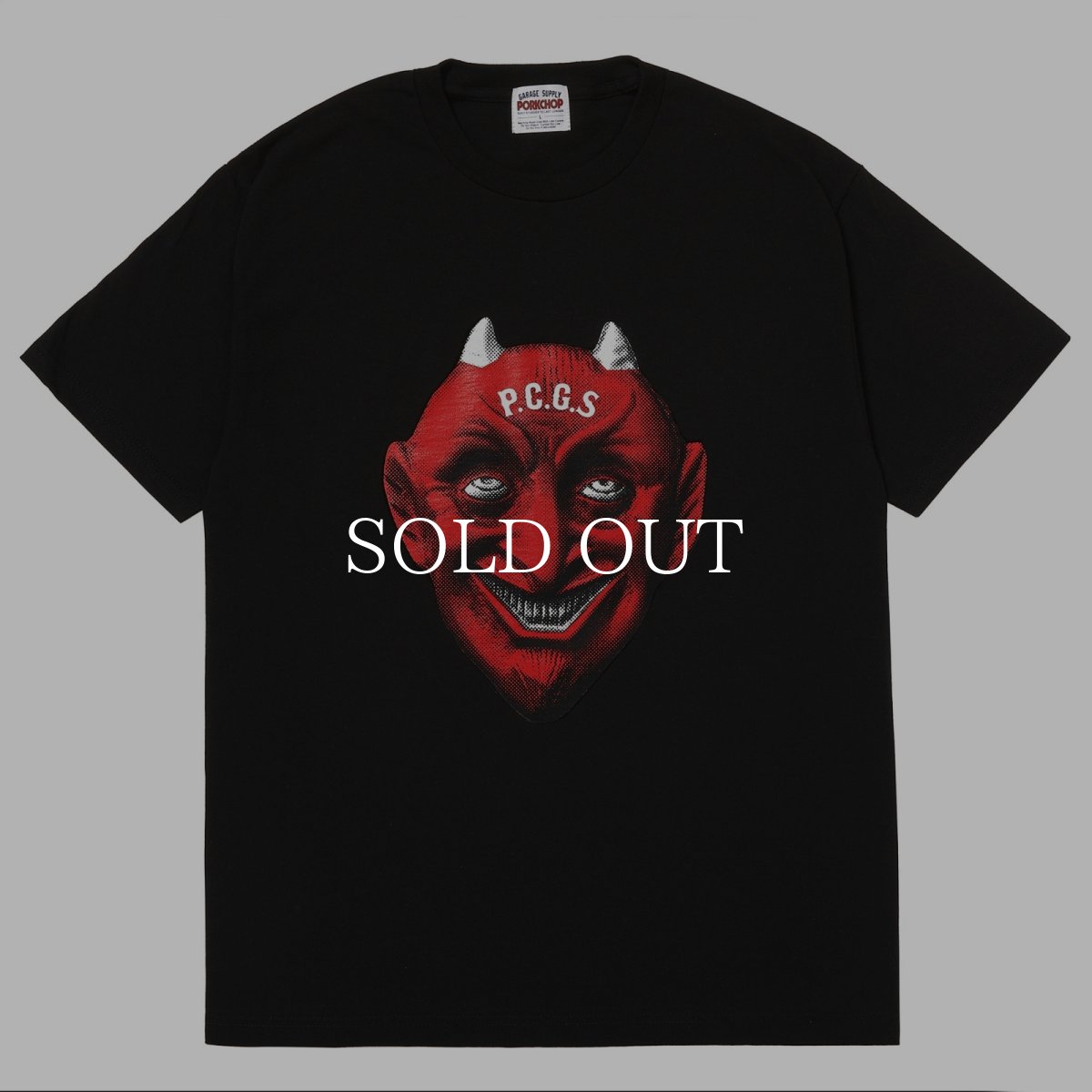 画像1: PORKCHOP GARAGE SUPPLY  DEVIL FACE TEE  (1)