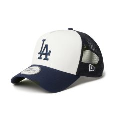 画像1: NEW ERA  9FORTY A-Frame トラッカー Typewriter コットンタイプライター ロサンゼルス・ドジャース オフホワイト/ネイビー (1)