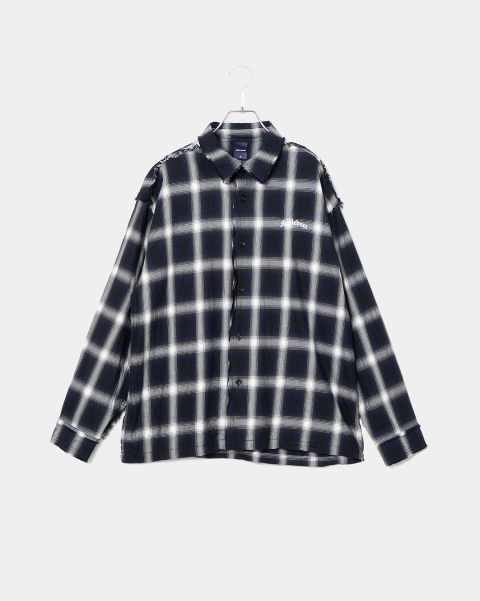 画像1: APPLEBUM  Cut Off Ombre Check Shirt (1)