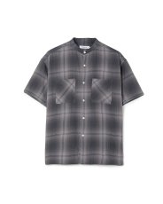 画像2: nonnative  OFFICER STAND COLLAR S/S SHIRT COTTON TWILL OMBRE CHECK by Rafu (2)