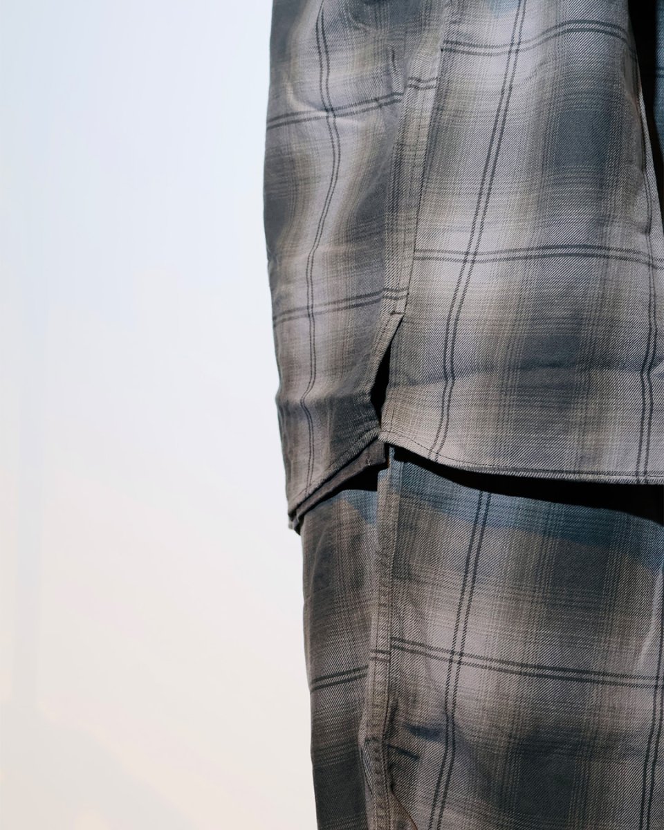 画像4: nonnative  OFFICER STAND COLLAR S/S SHIRT COTTON TWILL OMBRE CHECK by Rafu (4)