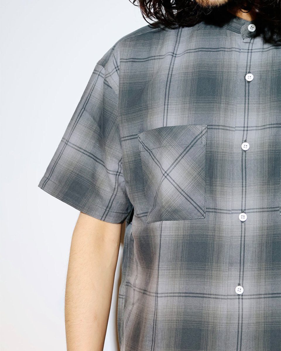 画像3: nonnative  OFFICER STAND COLLAR S/S SHIRT COTTON TWILL OMBRE CHECK by Rafu (3)