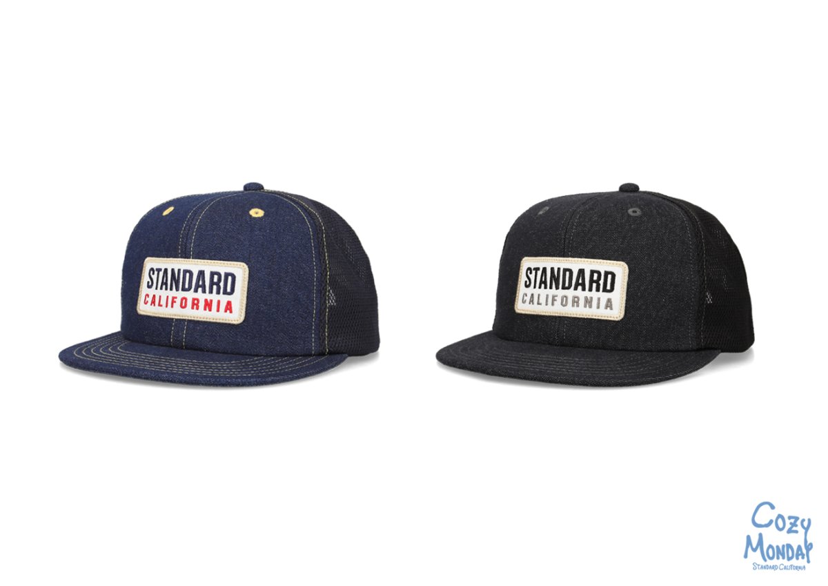 画像1: STANDARD CALIFORNIA  SD Box Logo Patch Denim Mesh Cap (1)