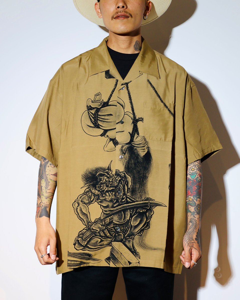 画像2: exodus brand  百鬼図 HAWAIIAN SHIRT (2)
