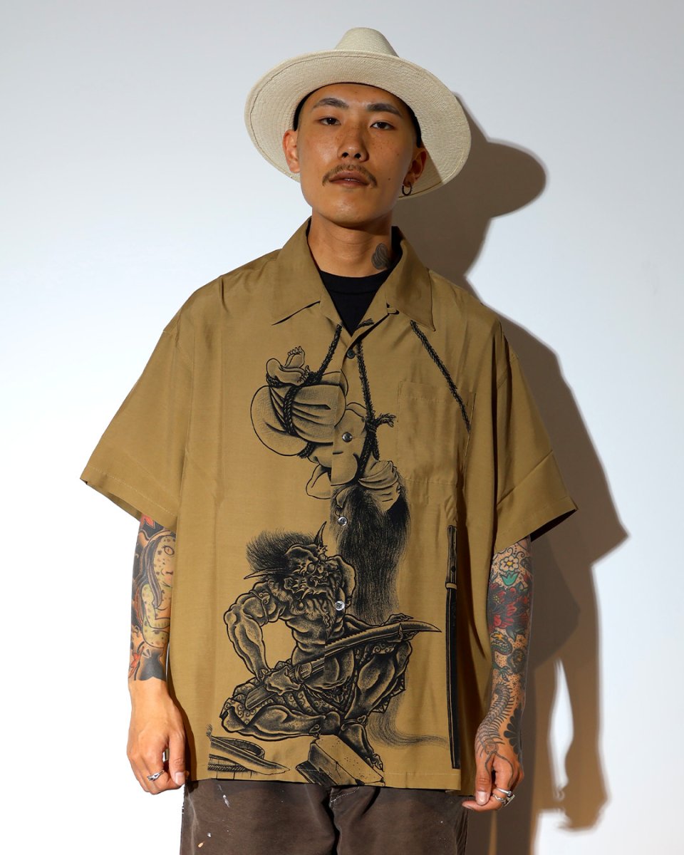 画像2: exodus brand  百鬼図 HAWAIIAN SHIRT (2)